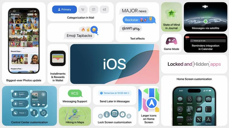 اپل امروز از iOS 18، به‌روزرسانی بزرگ بعدی سیستم‌عامل آیفون، با قابلیت‌های شخصی‌سازی جدید، برنامه‌ی Photos بازطراحی‌شده و موارد دیگر رونمایی کرد