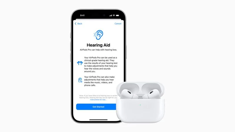 AirPods Pro 2 با قابلیت‌های حفاظت شنوایی، تست و کمک شنوایی