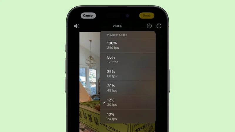 iOS 18 به شما امکان می‌دهد سرعت ویدیو را با برنامه Photos ویرایش کنید